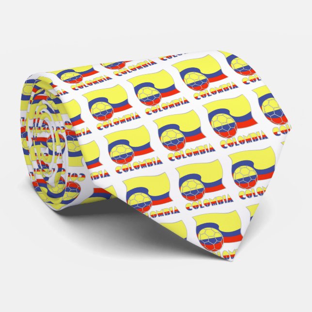 Gravata Bola de futebol e bandeira da Colômbia (Rolled)