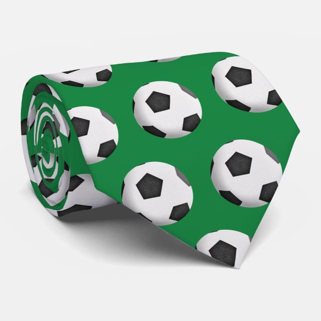 Gravata bola de futebol em verde (Rolled)