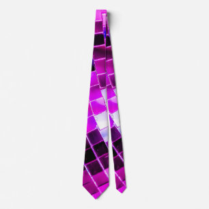 Gravata Bola Disco de Espelho Roxo