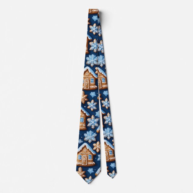 Gravata Bolachas de Natal Ginger Breadman Férias de invern (Frente)