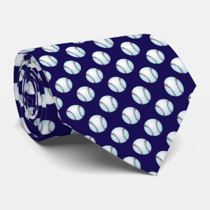 Gravata Bolas de beisebol na cor azul marinho da equipe