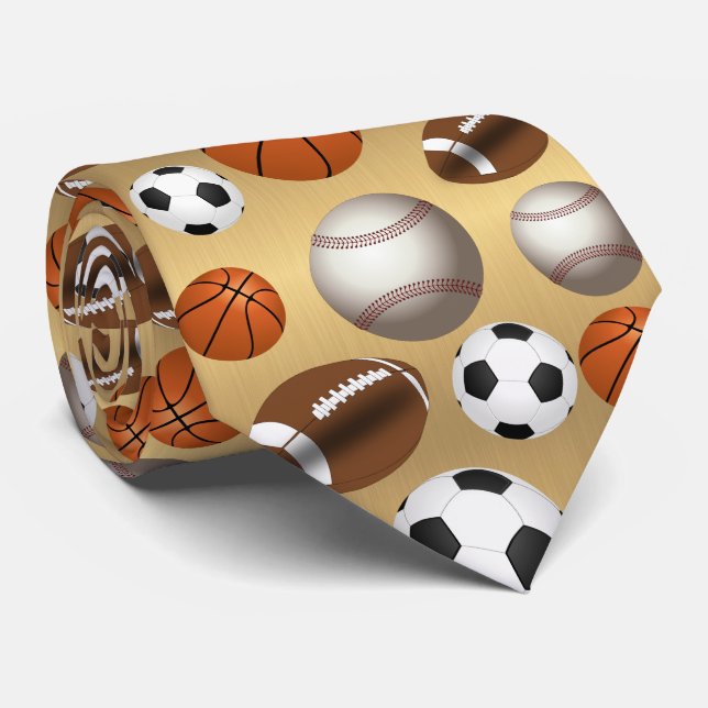 Gravata Bolas Esportivas Futebol Futebol Preto e Branco Do (Rolled)