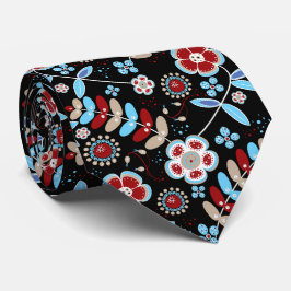 Gravata Bold Folk Floral Pattern