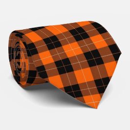 Gravata Bold Orange and Black Buffalo Plaid