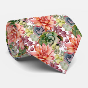 Gravata Bold Rainbow Colorful Cowboy Succults