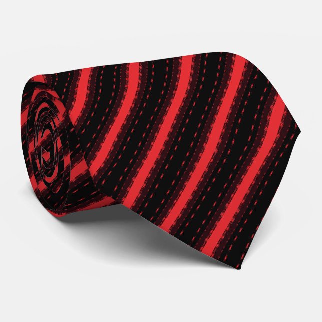 Gravata Bold Red & Black Stripe Pattern (Rolled)