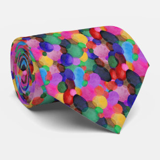 Gravata Bolhas de Cores de Aquarela Padrão