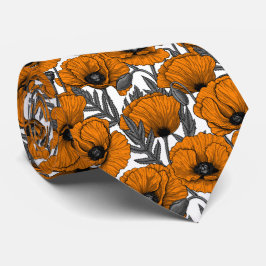 Gravata Bolhas de laranja em branco