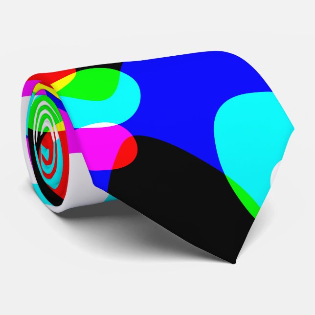 Gravata Bolhas Plasmáticas De Neon Retro Fluorescentes (Rolled)