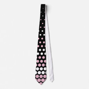 Gravata Bolinhas cor-de-rosa e brancas do cameo moderno
