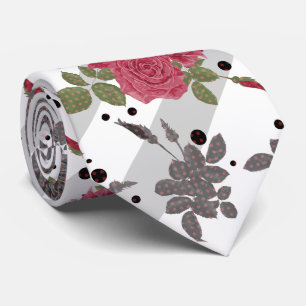 Gravata Bolinhas de padrão uniforme do Retro Vintage rosa 