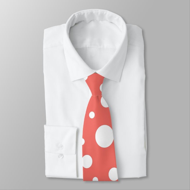 Gravata Bolinhas do coral (Amarrado)