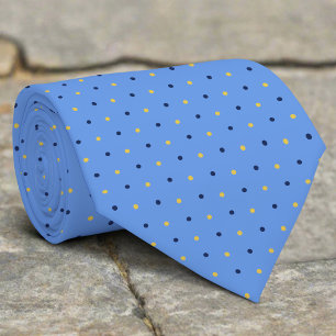 Gravata Bolinhas Navy Em Fundo Azul Padrinhos