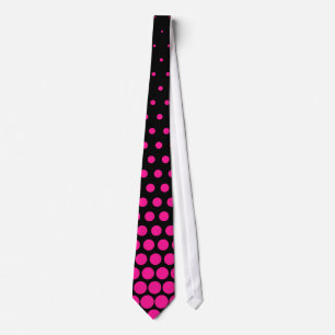 Gravata Bolinhas rosa profunda preto moderno