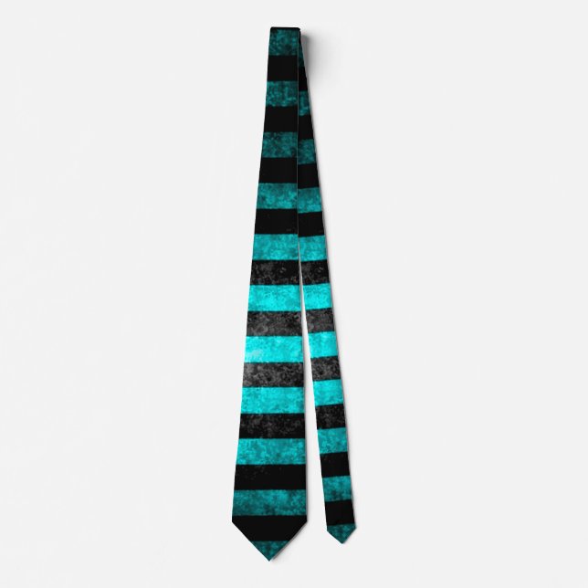 Gravata BOLO Blue Steampunk Grunge Stripes Satin Tie (Frente)