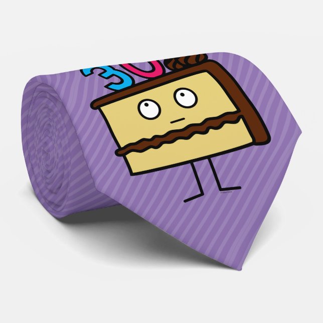 Gravata Bolo de aniversário de 30 anos com velas (Rolled)