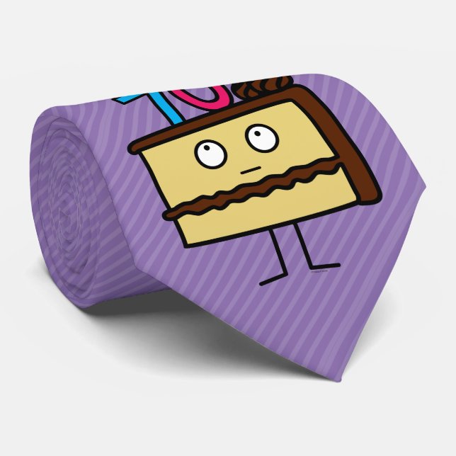 Gravata bolo de aniversário do 70 com velas (Rolled)