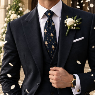 Gravata Bolo de Casamento Old Money Confete Azul Marinho