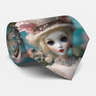 Gravata Boneca Vintage Azul,