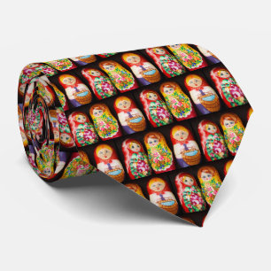 Gravata Bonecas Coloridas Matryoshka