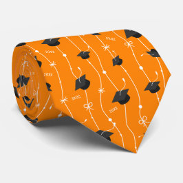 Gravata Bonés de formatura Laranja de Ano Personalizados e