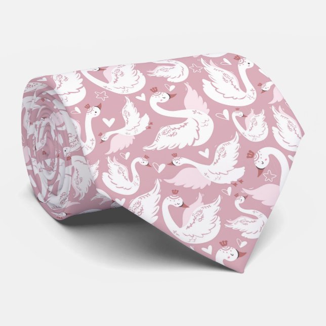 Gravata Bonita Tie Floral Swan (Rolled)