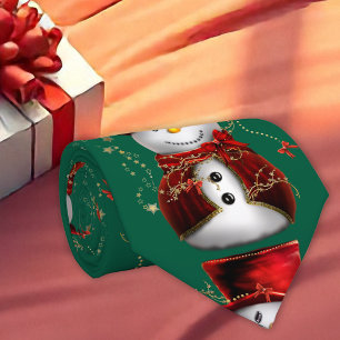 Gravata Bonito Natal Snowman