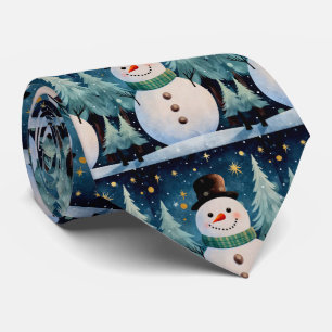 Gravata Bonito Natal Snowman