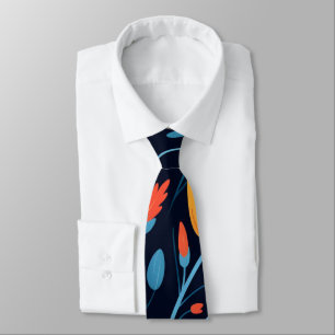 Gravata Bonito Padrão Floral Preto Feminino