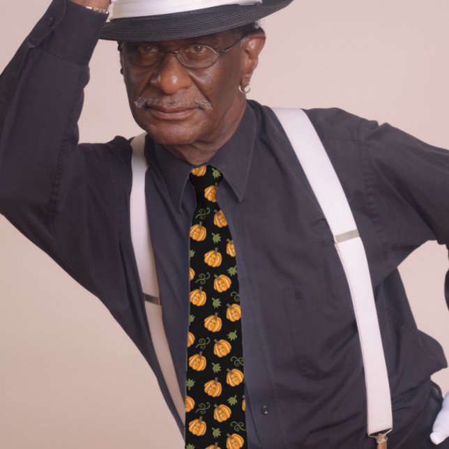 Gravata Bonito Pumpkins Halloween Preto (Criador carregado)