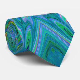 Gravata Borboleta Abstrata Chartreuse e Azul Trippy