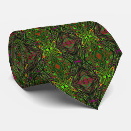 Gravata Borboleta Abstrata Verde Lima Retrô Alucinante
