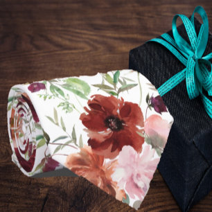 Gravata Borboleta Floral com Rosas Rosa e Flores d
