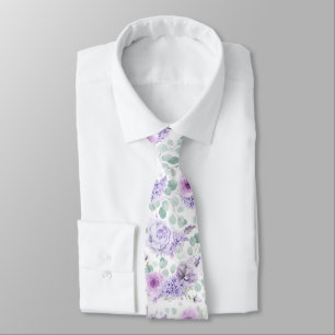 Gravata Borboleta Floral Roxo Empoeirado Botânica