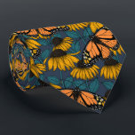 Gravata Borboleta-monarca em compositores amarelos<br><div class="desc">Um padrão sem costura desenhado à mão com conflitantes e borboletas monarcas.</div>