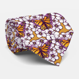 Gravata Borboleta Monarca Floral