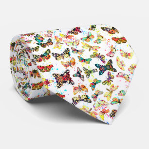Gravata Borboletas Cute Trendy em Aquarela