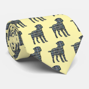 Gravata Borda Cachorro Silhueta Y&B Grade Amarelo