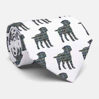 Gravata Borda Cachorro Silhueta Y&B Grade Branca