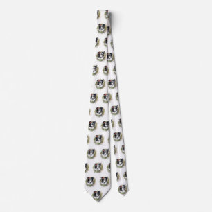 Gravata Border Collie Christmas Wreath Festivo Pup