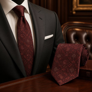 Gravata Bordô Equestre Paisley