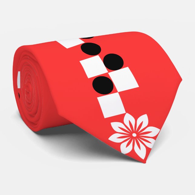 Gravata Bordo Gráfico Moderno: Gravação de Seda de Crimson (Rolled)