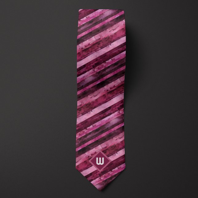 Gravata Bordô Listrado Aquarela (Criador carregado)