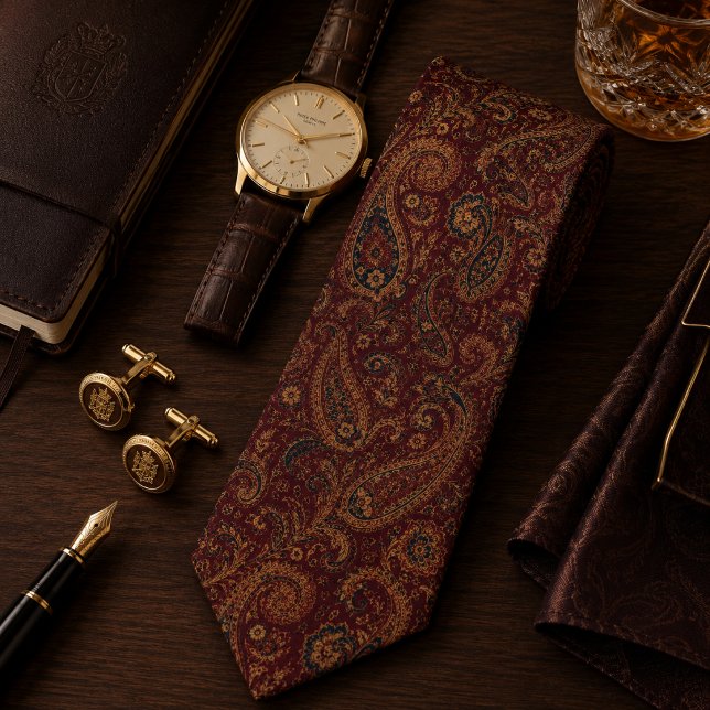 Gravata Bordô Paisley Real Luxo (Criador carregado)