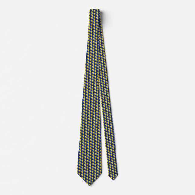 Gravata Bósnia Herzegovina Flag Honeycomb Tie (Frente)