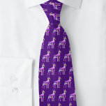 Gravata Boston Terrier Dog Silhouette Purple Dark Neck<br><div class="desc">Descubra o presente perfeito para o Pai: uma silhueta de cachorro de Boston Terrier multicolorida com fundo roxo escuro. Uma peça meticulosamente desenhada que adiciona um traço de personalidade e amor por cães a qualquer roupa. Criada em matizes de púrpuras, pinks e azul, esta gravata serve como uma sofisticada homenagem...</div>