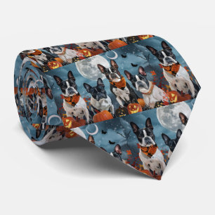 Gravata boston terrier Halloween Spooky