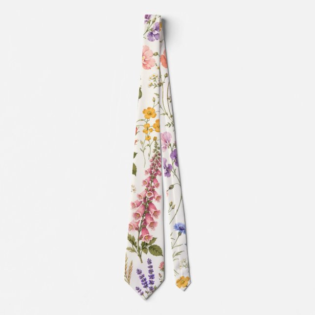 Gravata Botânica de Prado de Flores Silvestres (Frente)