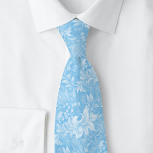 Gravata Botânico Ornate Azul Bebê