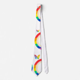 Gravata Botão de Orgulho LGBTQ+ Borboleta Arco-íris